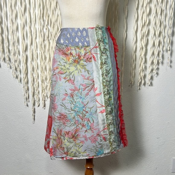 Paul & Joe NWT Silk Patchwork Wrap Skirt Size 38/US6 - Picture 1 of 8